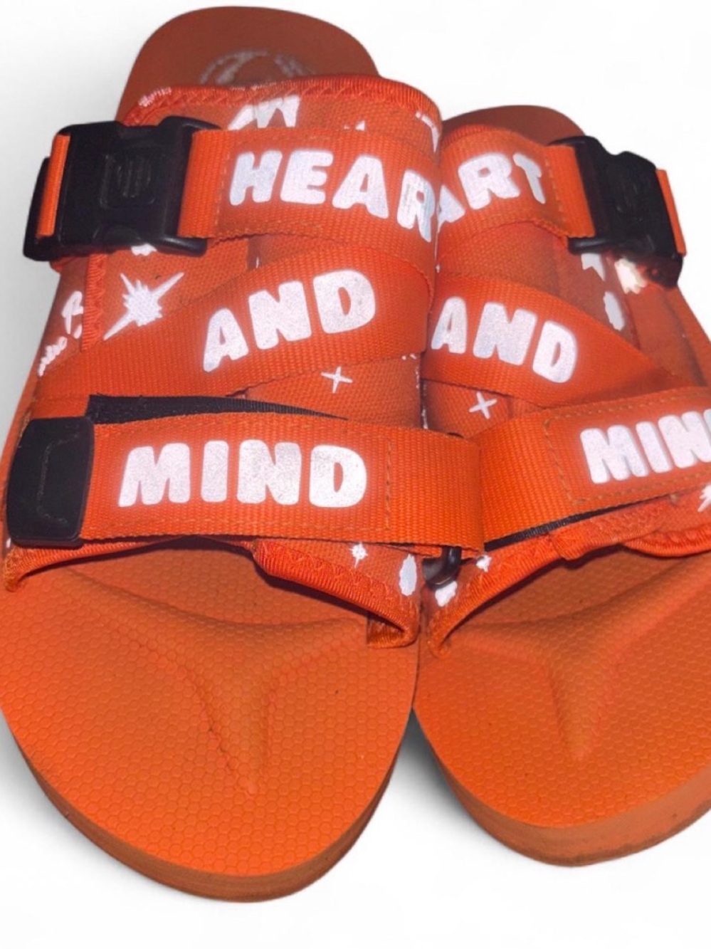 Billionaire Boys Club Orange Graphic Strap Slide Sandals